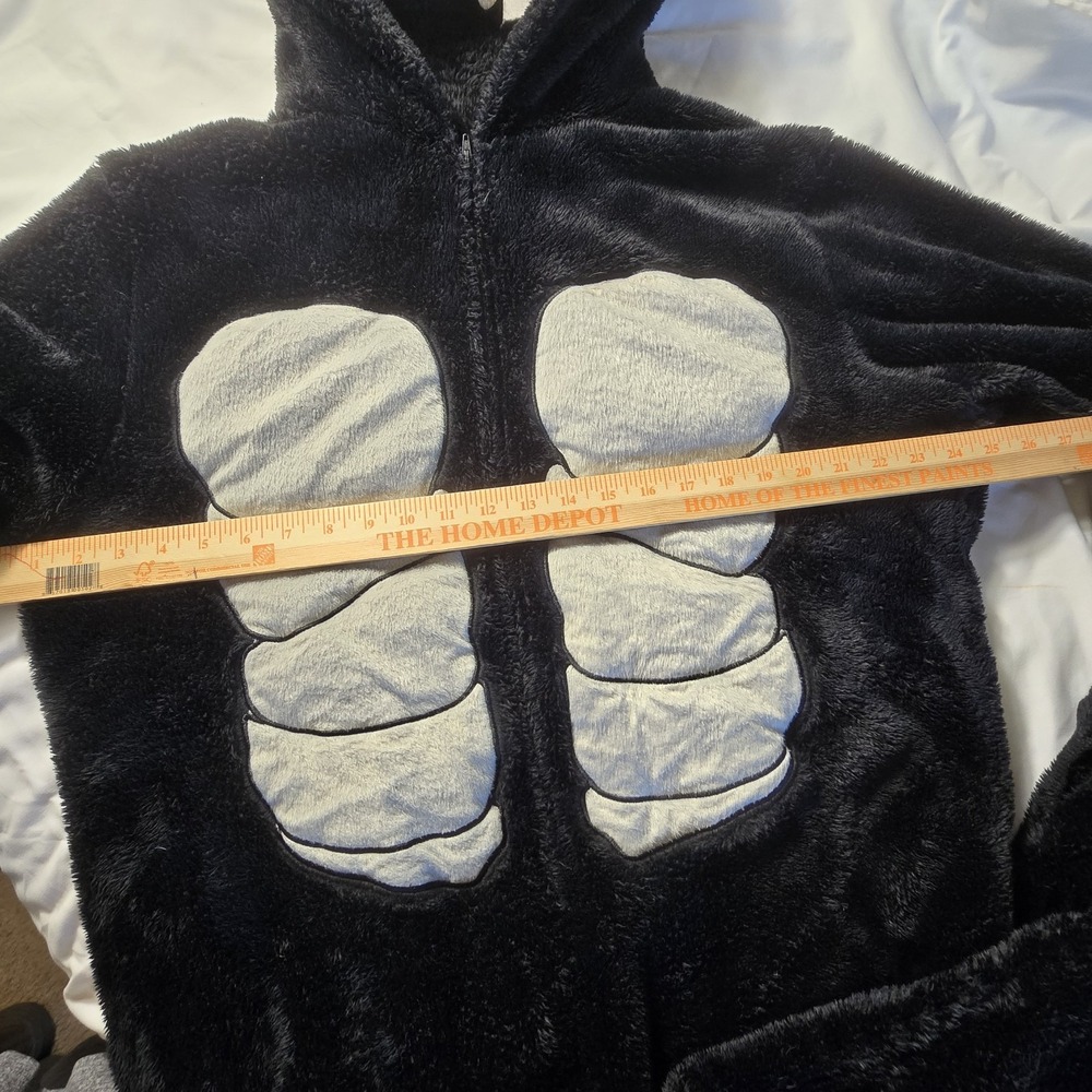 Gorilla One Piece Costume Union Suit Faux Fur Hooded Adult XL Worn 1 Time - Picture 6 of 8